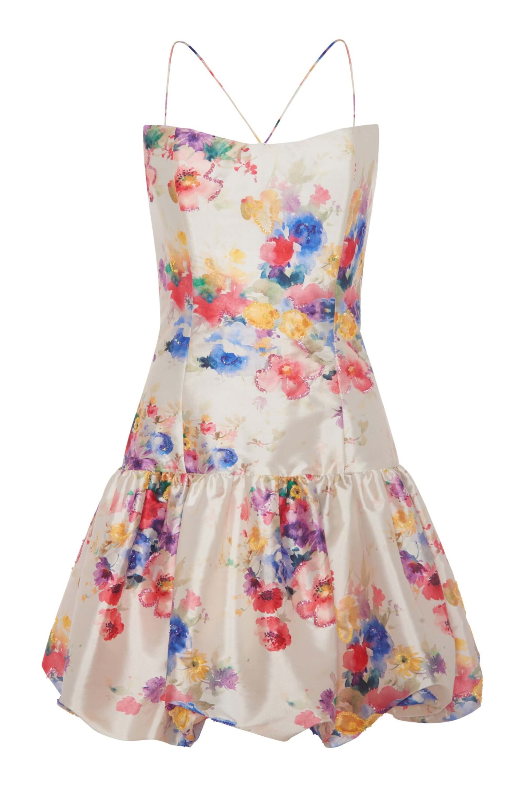 ワンピース NEEDLE & THREAD Long dress with multicolor motif Bianco Women's Maxi Dresses | Casual Maxi Dresses | Needle & Thread USA