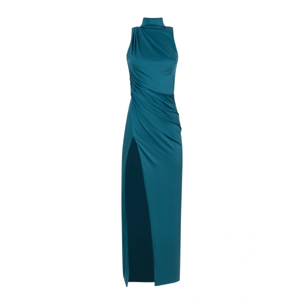 Aquamarine mock neck sleeveless maxi