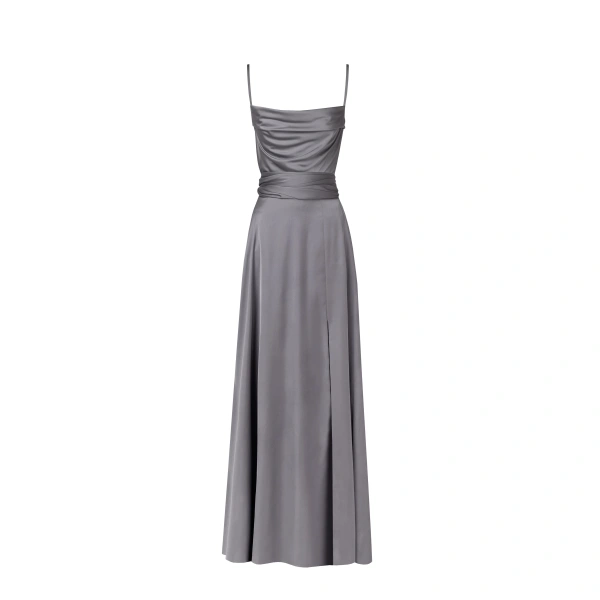 Milla Boudoir silver silk slip dress