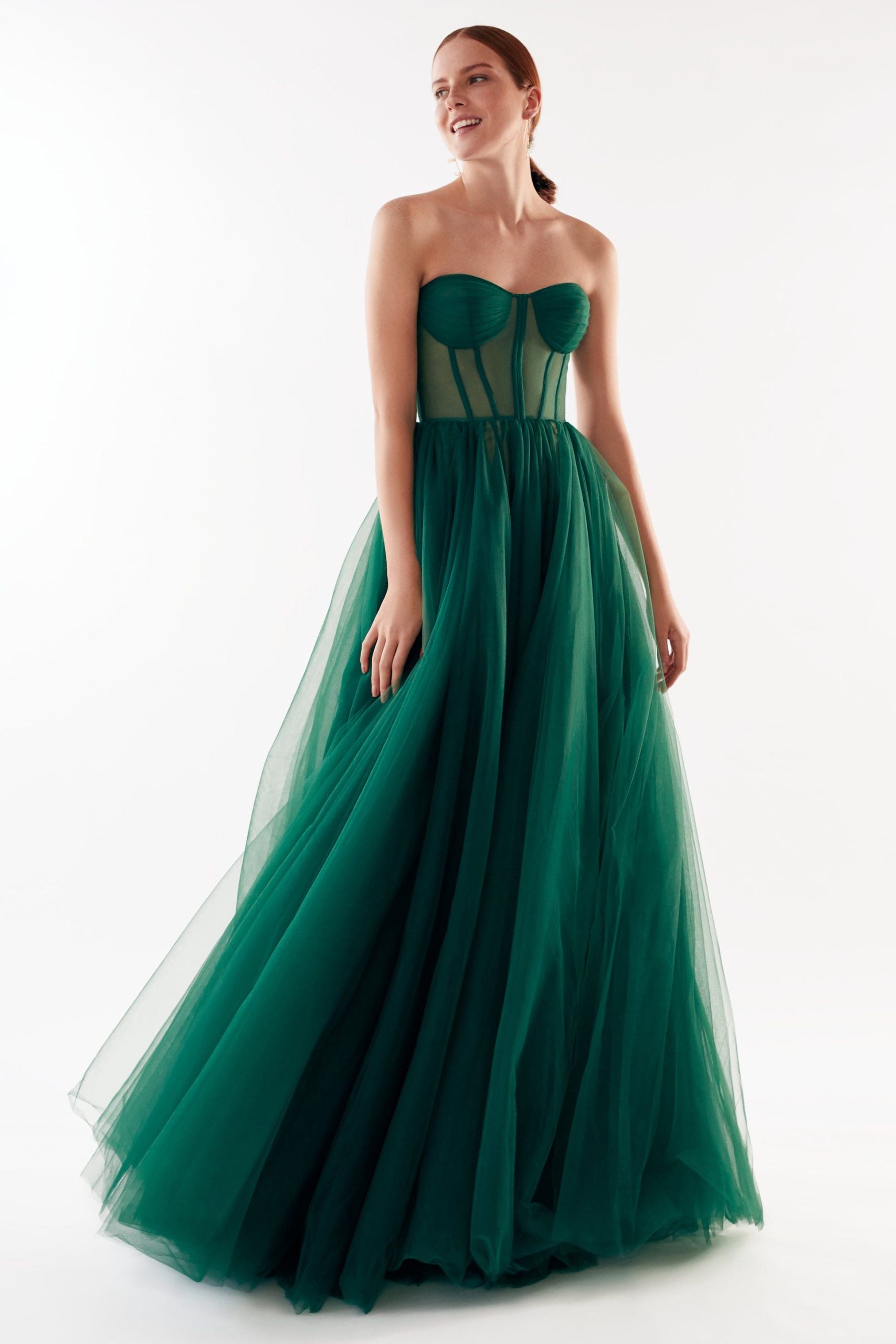 Emerald green tulle clearance dress