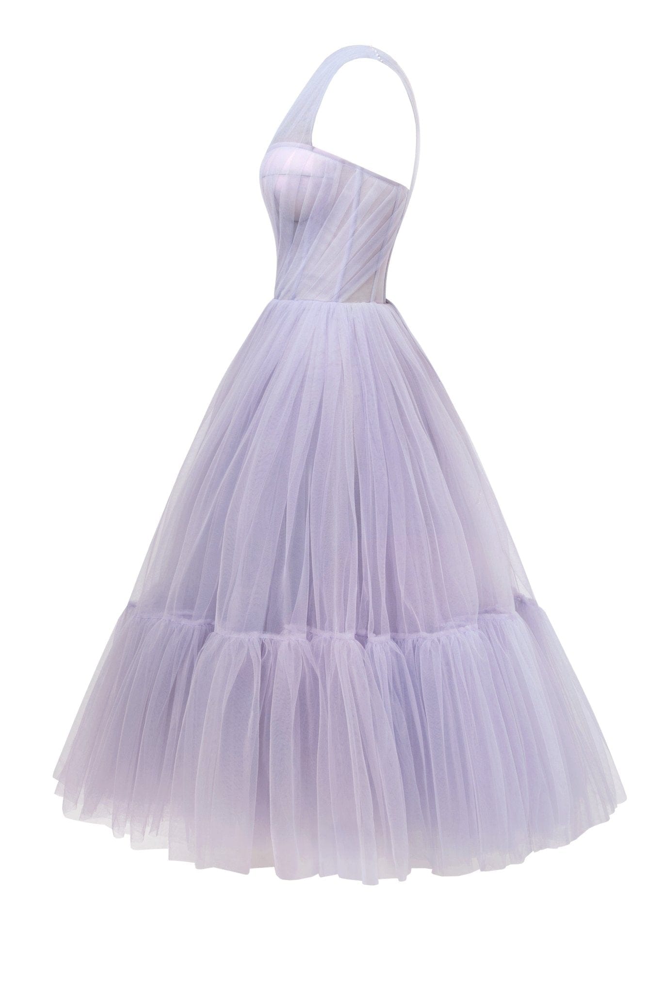 Light Blue One-Shoulder Cocktail Tulle Dress main image 0