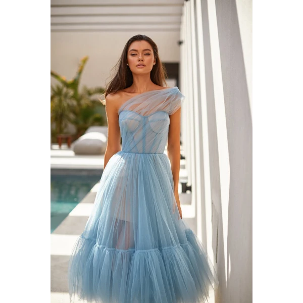 Powder blue cocktail dress best sale