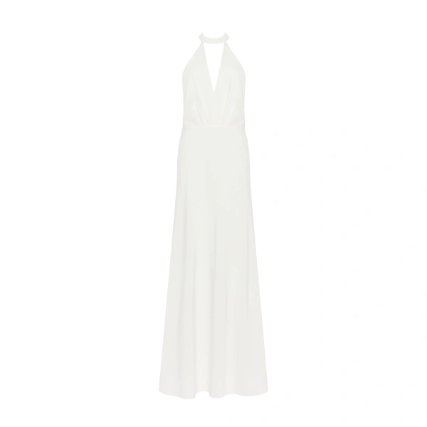 Milla Lovely white halterneck satin maxi dress, Xo Xo