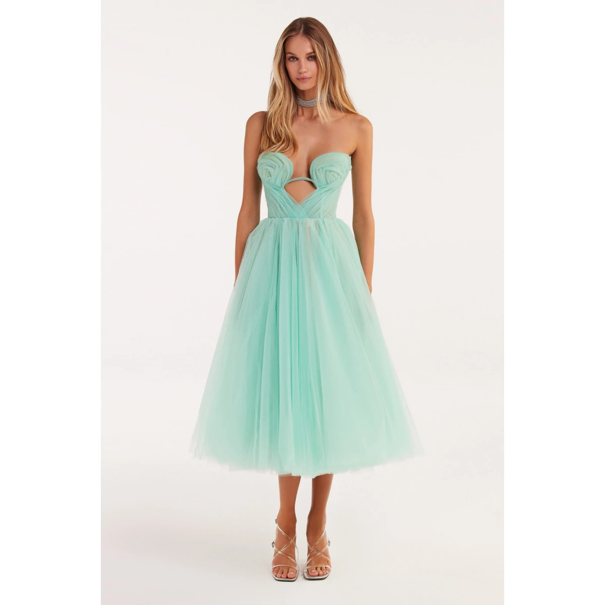 Green Mint Tea Length Dress