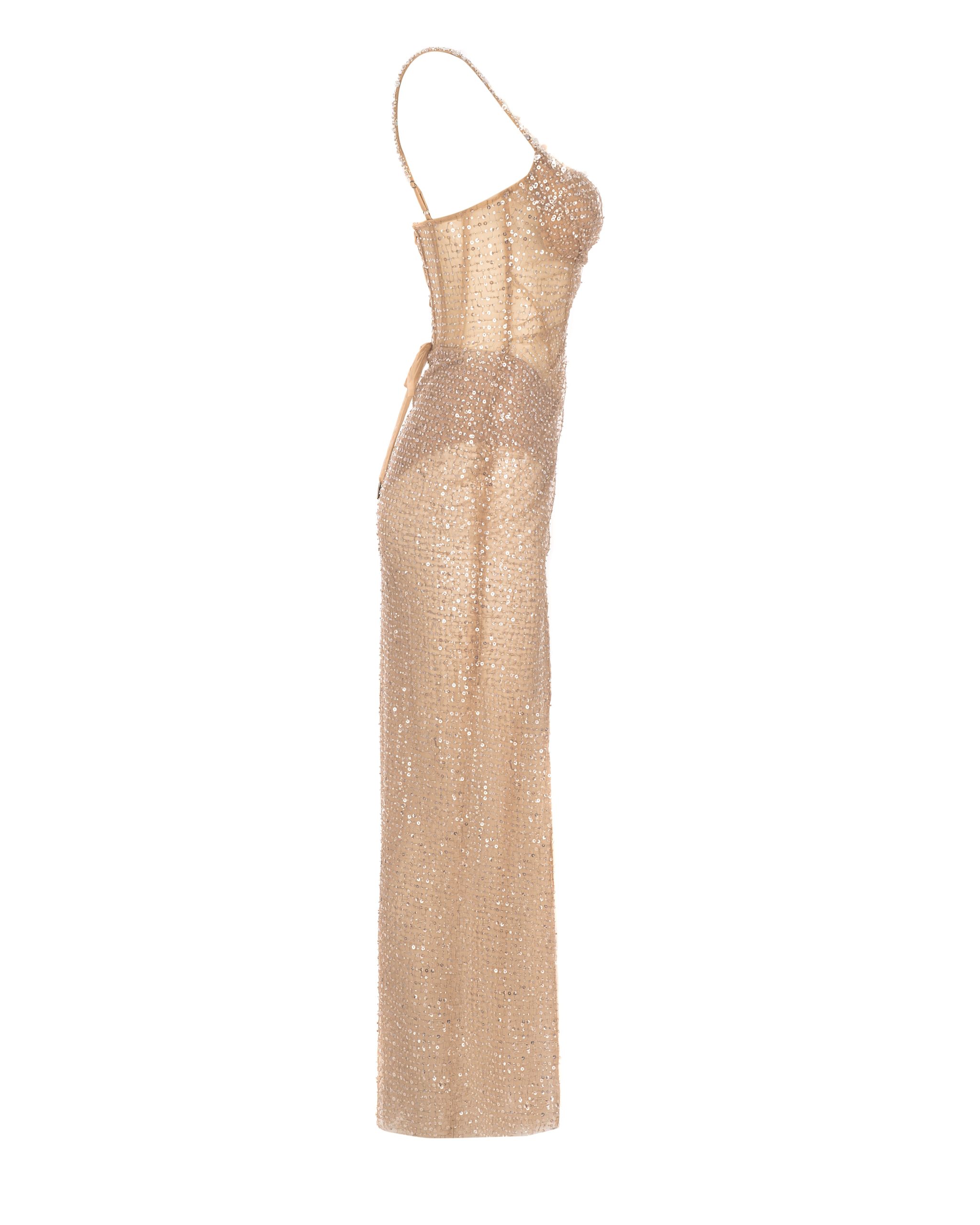 Chole Champagne Gold Sequin Strappy Maxi Gown - Dazzling Formal Dress