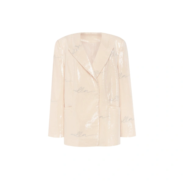 Sparkling beige blazer with Milla's signature, Xo Xo