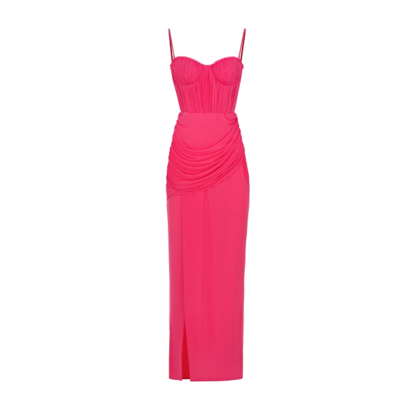 Milla Vibrant pink bustier maxi dress