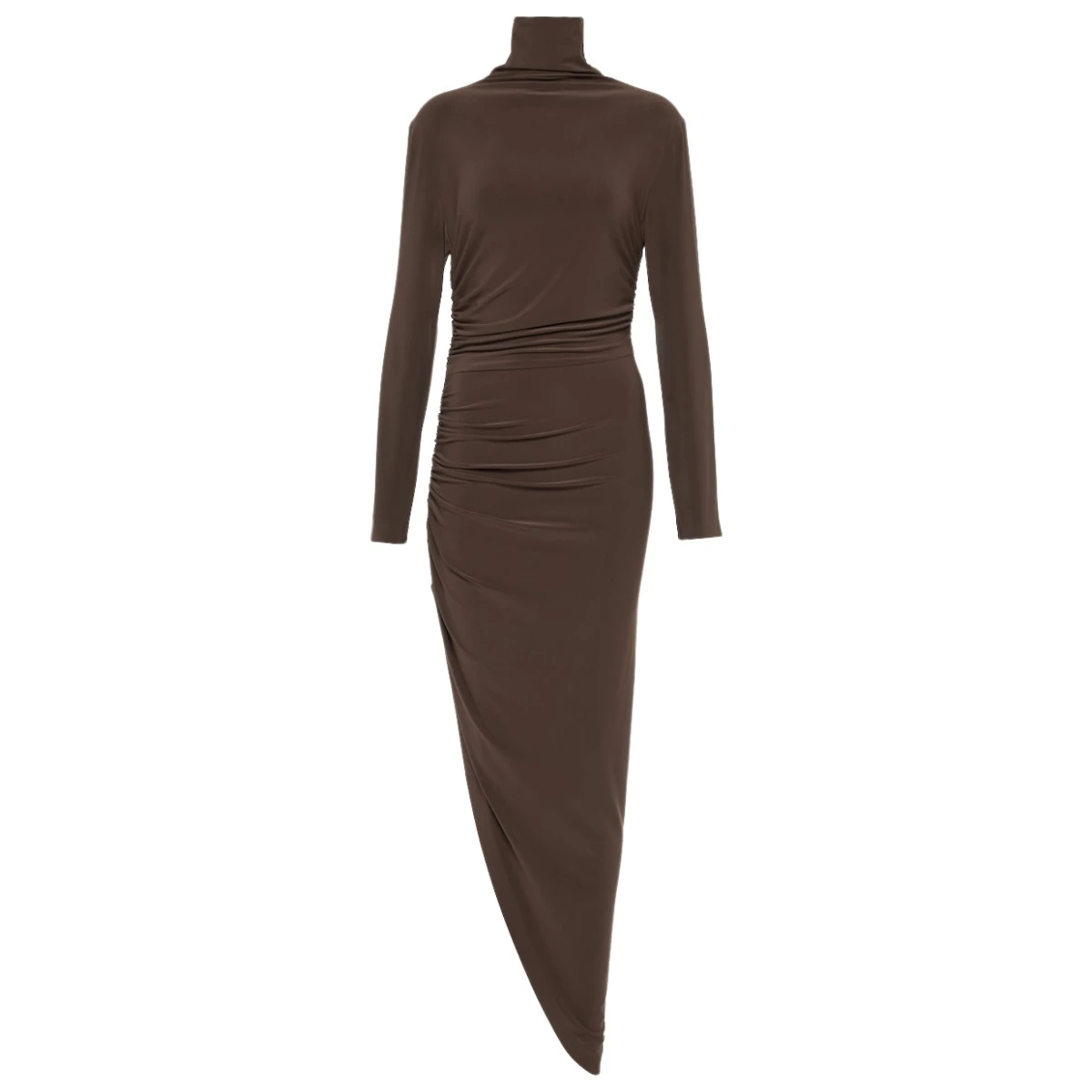 Norma Kamali Asymmetric turtleneck midi dress31402 nobg