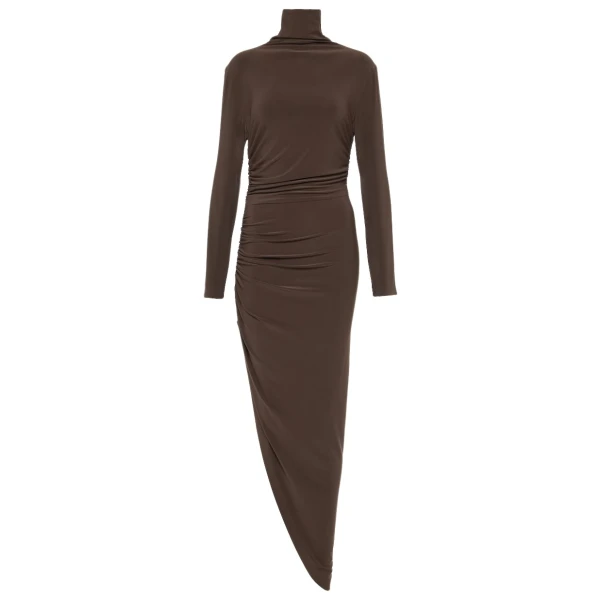 Norma Kamali Asymmetric turtleneck midi dress31402 nobg