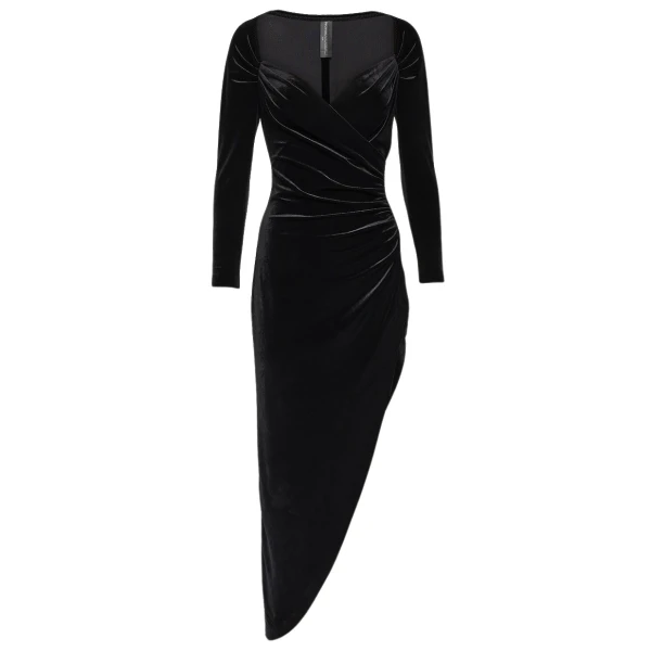 Norma Kamali Asymmetric velvet gown81760 nobg