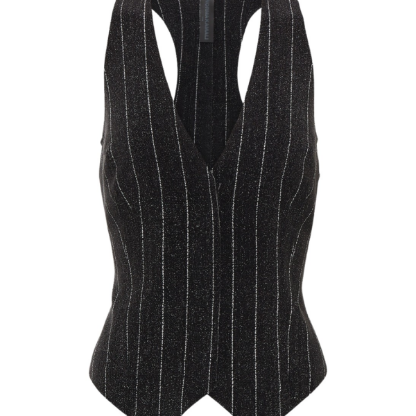 Norma Kamali Chalk stripe racerback vest35408 nobg
