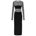 Norma Kamali Dash mesh and jersey maxi dress69622 nobg