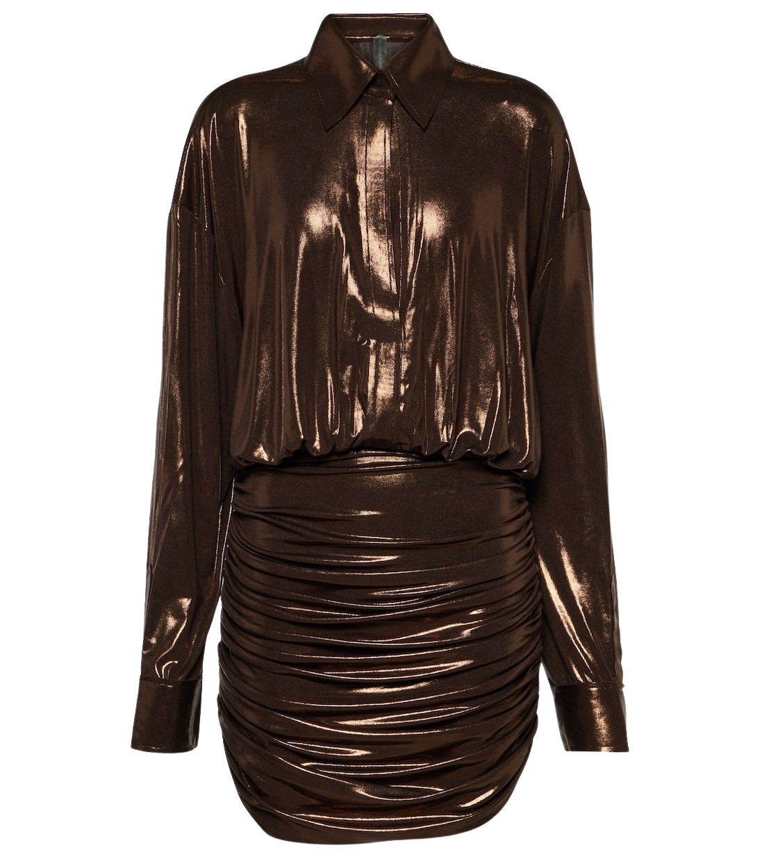 Norma Kamali Draped metallic minidress29186 nobg
