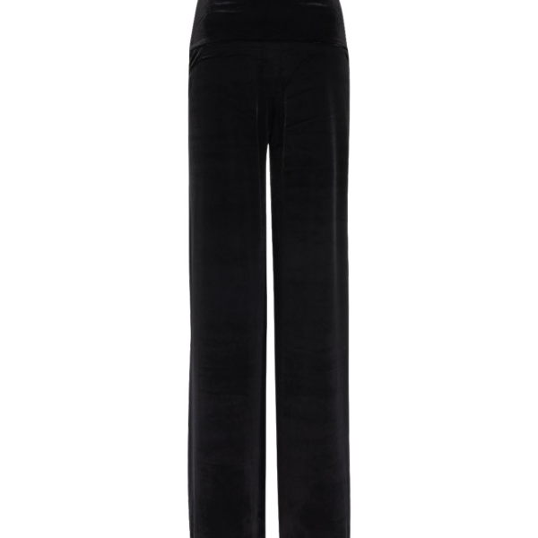 Norma Kamali Elephant velvet wide leg pants96393 nobg