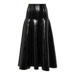 Norma Kamali Faux patent leather midi skirt58431 nobg