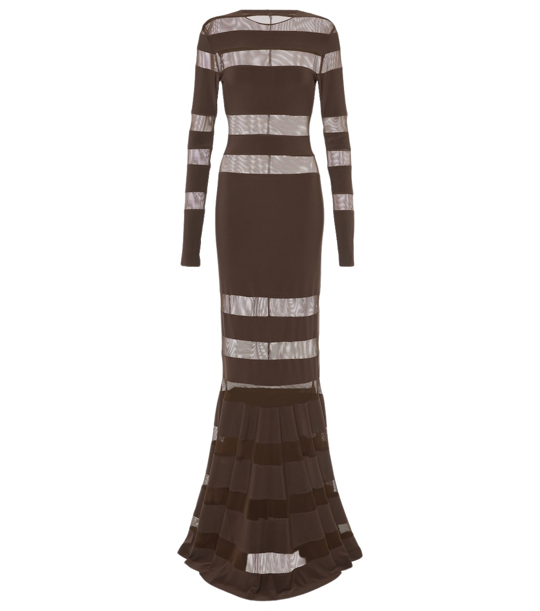 Norma Kamali Mesh panelled gown71748 nobg