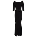 Norma Kamali Off shoulder fishtail gown81933 nobg