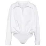 Norma Kamali Oversized cotton bodysuit19020 nobg