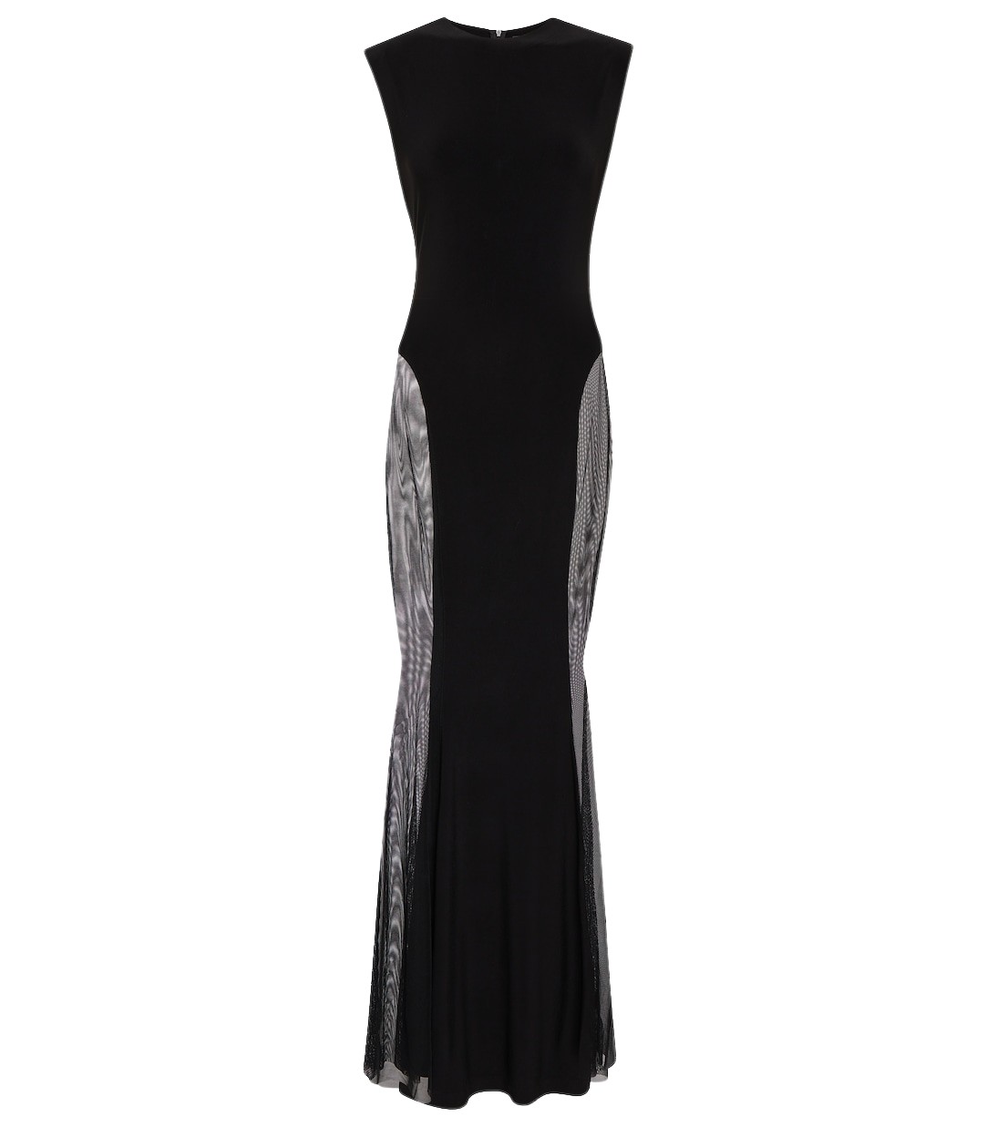 Norma Kamali Paneled jersey and mesh maxi dress59960 nobg