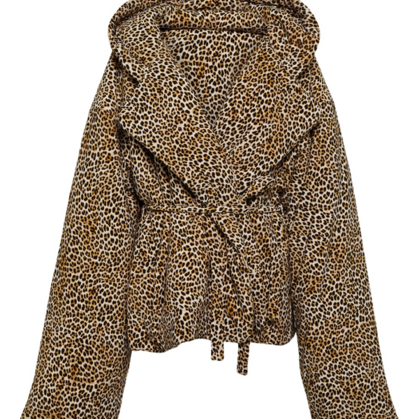 Norma Kamali Sleeping Bag leopard print jacket59105 nobg