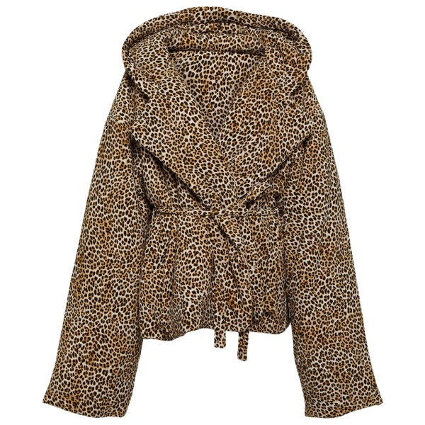 Norma Kamali Sleeping Bag leopard print jacket59105 nobg