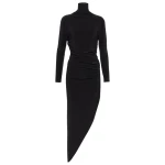 Norma Kamali Turtleneck draped jersey maxi dress73578 nobg