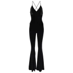 Norma Kamali Velvet flared jumpsuit78960 nobg