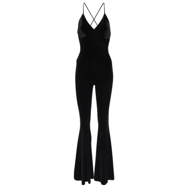 Norma Kamali Velvet flared jumpsuit78960 nobg