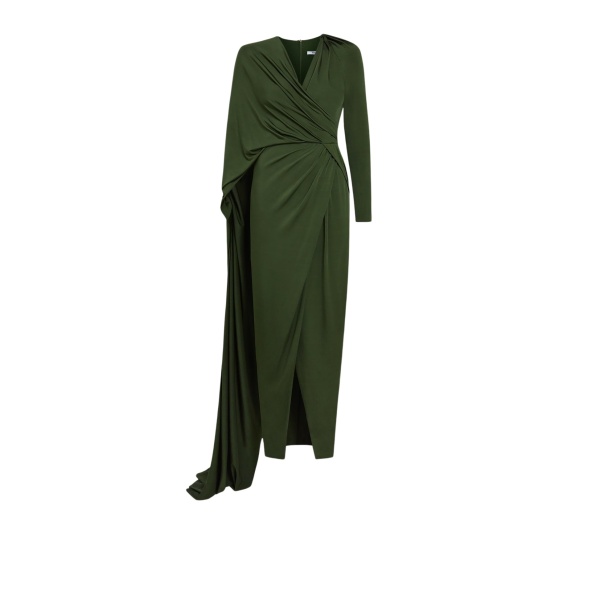 Safiyaa Abrie Olive Long Dress42844 nobg