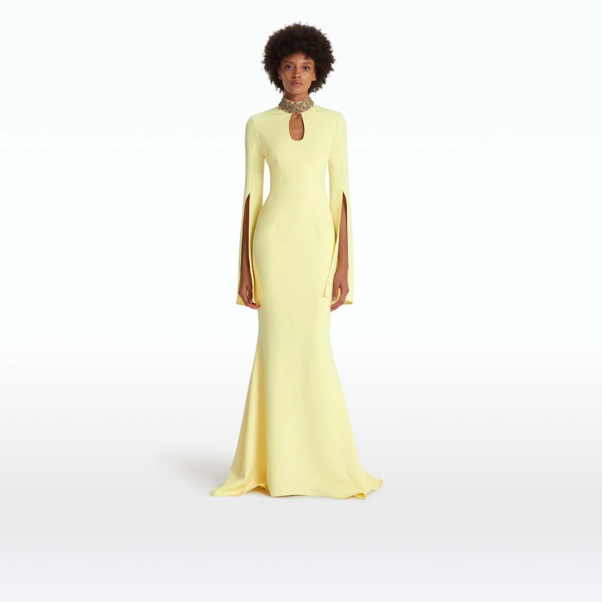 Safiyaa Anouk Pale Yellow Long Dress 4 uk