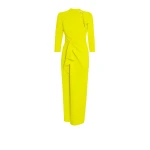 Safiyaa Avery Chartreuse Midi Dress12536 nobg