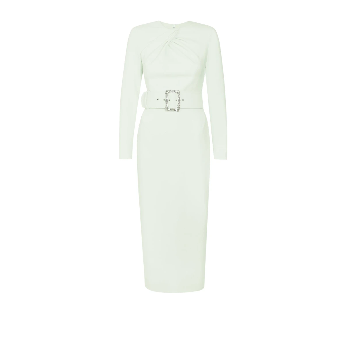 Safiyaa Brunna Spearmint Midi Dress With Embroidered Belt90125 nobg