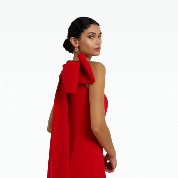 Safiyaa Celestia Red Long Dress, view 4