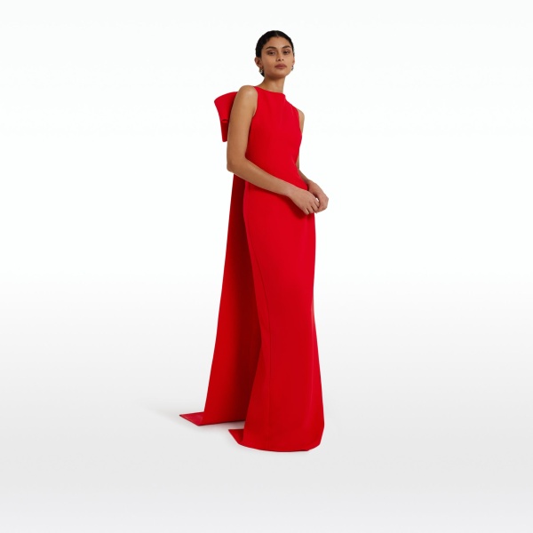 Safiyaa Celestia Red Long Dress, view 5