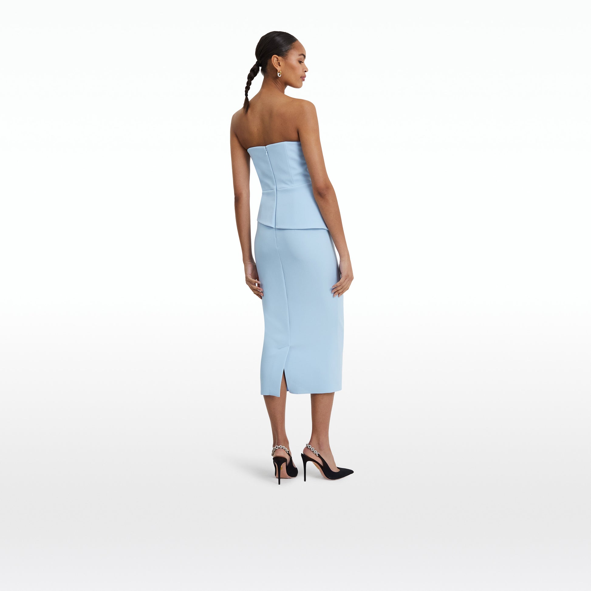 Safiyaa Delani Pale Blue Midi Dress | Luxury Ready to Wear