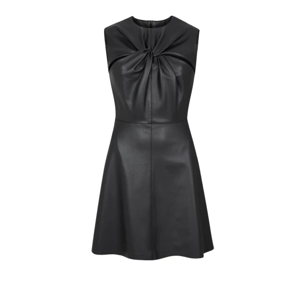 Safiyaa Denise Black Vegan Leather Short Dress74903 nobg