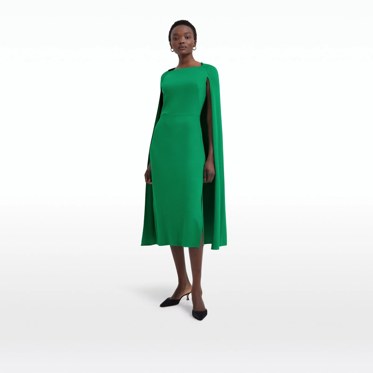 Safiyaa Doola Jewel Green Midi Dress Luxury Ready to Wear Coveti