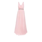 Safiyaa Enrica Barely Pink Long Dress With embroidered Belt21091 nobg