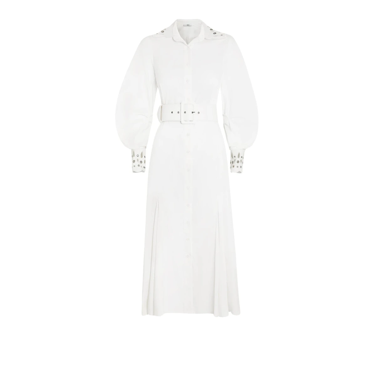 Safiyaa Evie Ivory Cotton Silver Midi Dress19803 nobg