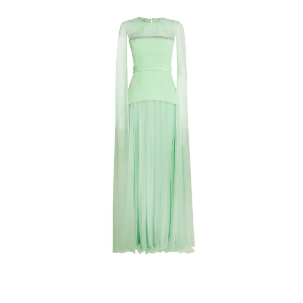 Safiyaa Gloria Brook Green Long Dress70594 nobg