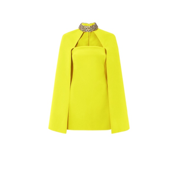 Safiyaa Harlow Chartreuse Short Dress40041 nobg