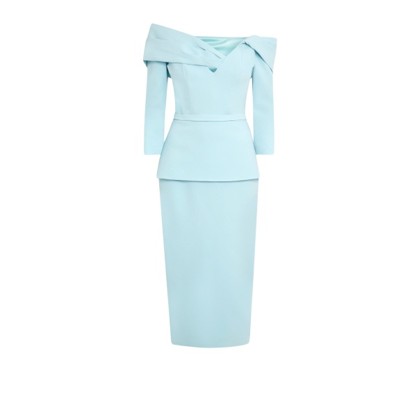 Safiyaa Tinsley Baby Blue Midi Dress11390 nobg