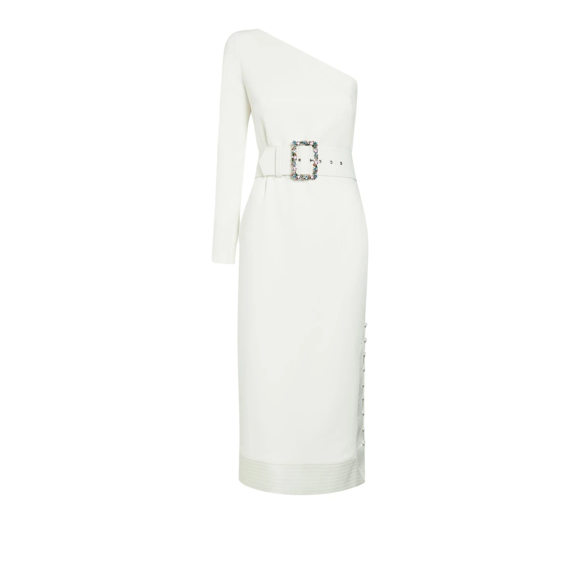 Safiyaa Violante Ivory Dress With Embroidered Belt52747 nobg