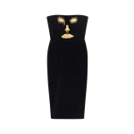 Schiaparelli Bustier Trompe LOEil Face Velvet Dress50815 nobg