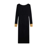 Schiaparelli Cuffed Velvet Dress60665 nobg