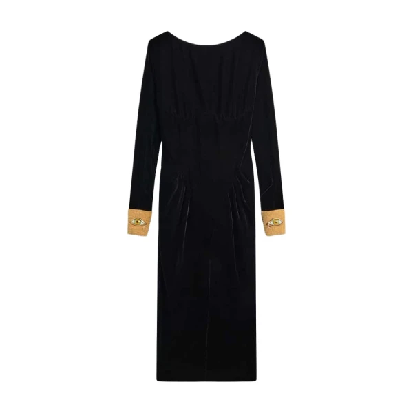 Schiaparelli Cuffed Velvet Dress60665 nobg