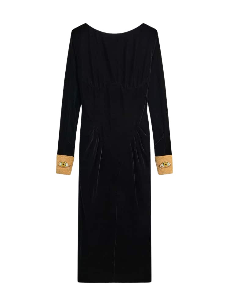 Schiaparelli Cuffed Velvet Dress60665 nobg