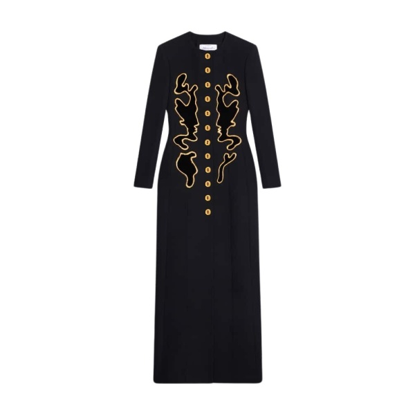 Schiaparelli Embroidered Crepe Coat Dress87864 nobg