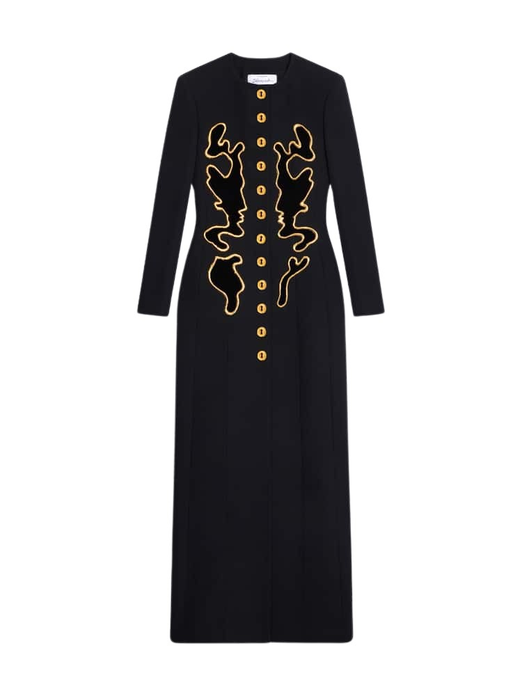 Schiaparelli Embroidered Crepe Coat Dress87864 nobg