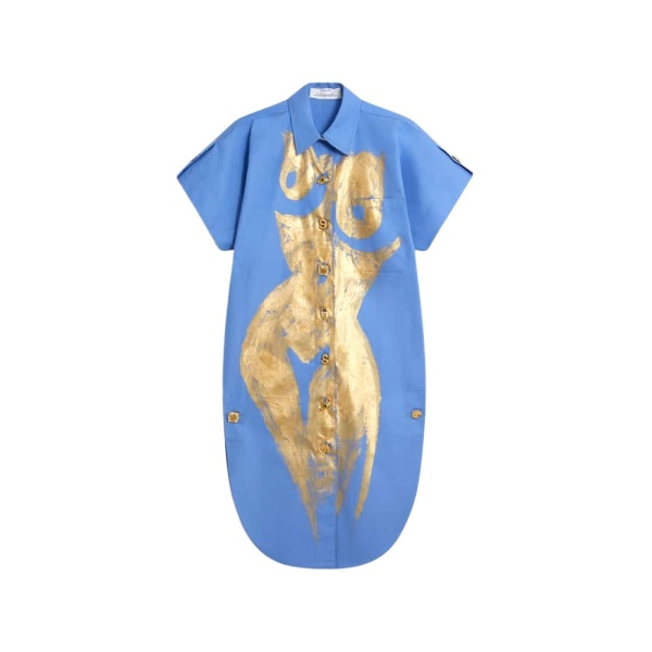 Schiaparelli Painted Trompe LOeil Shirt Dress79963 nobg